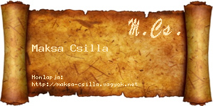 Maksa Csilla névjegykártya